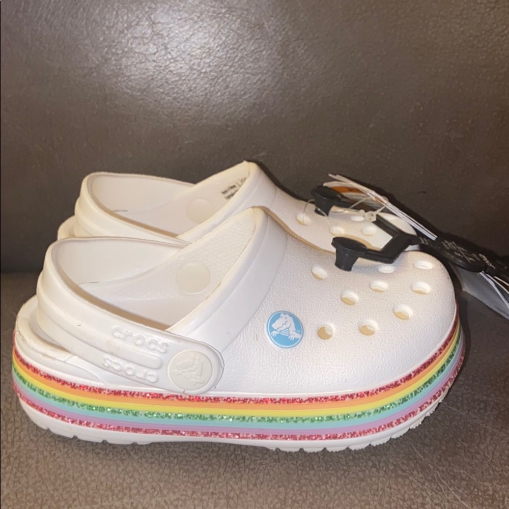 CROCS “Crocband” Rainbow Glitter Clogs
